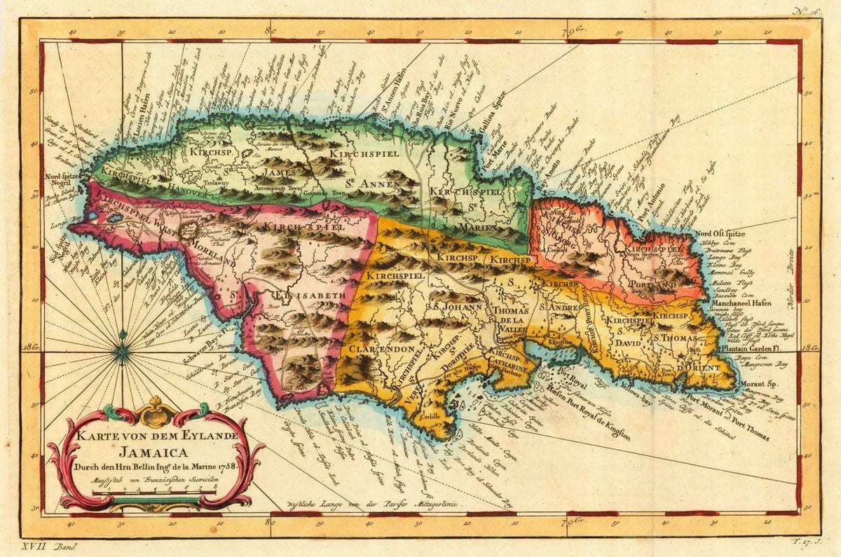 Kat jeyografik nan ansyen jamaica