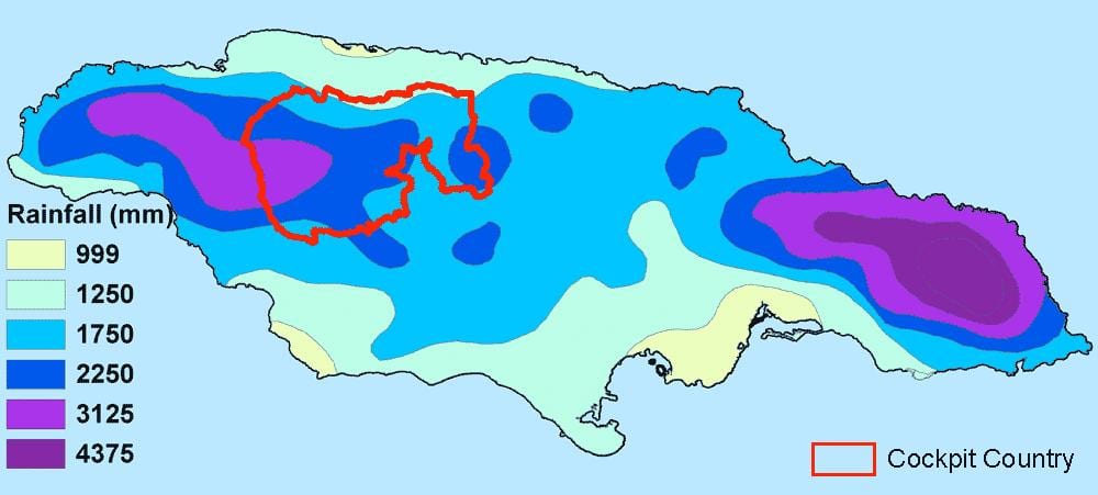 Kat jeyografik nan jamaica klima