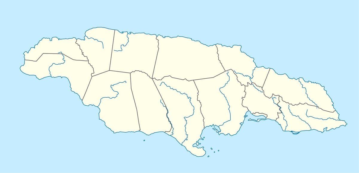 kat jeyografik nan jamaica montre rivyè