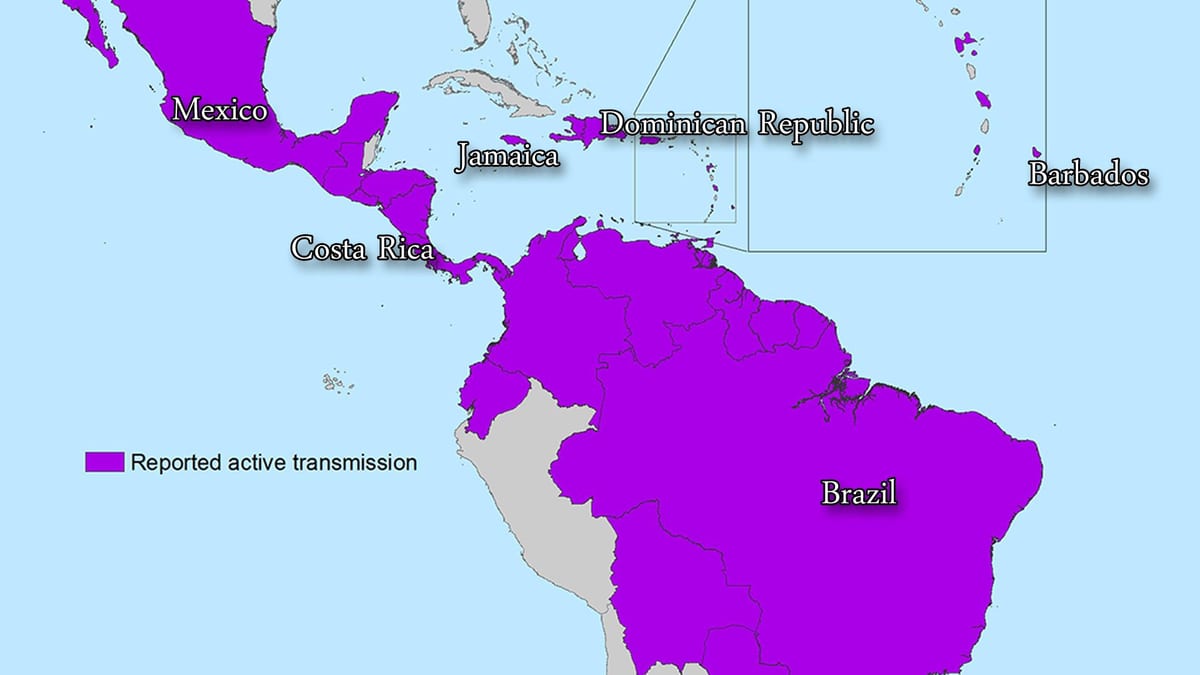 Kat jeyografik nan jamaica zika