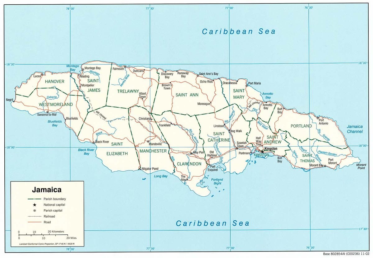 Kat jeyografik nan rivyè nan jamaica