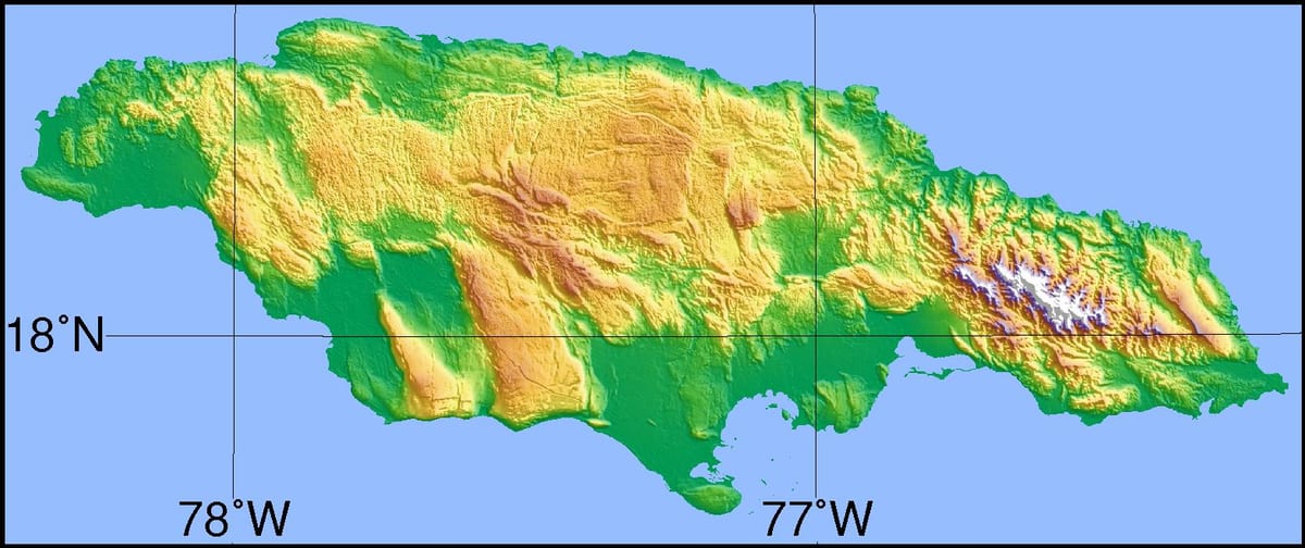 Kat jeyografik topografik jamaica