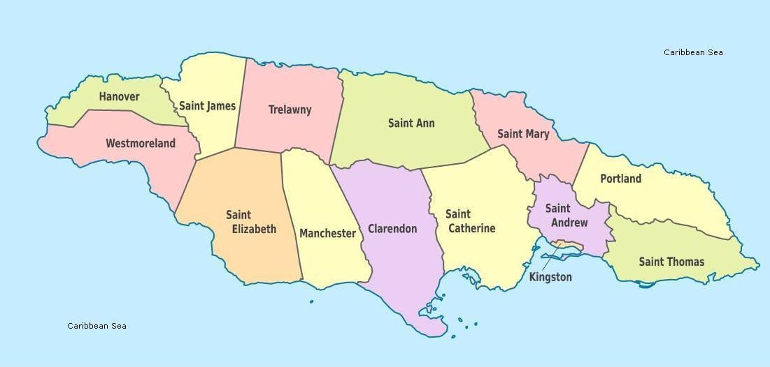 Kat jeyografik nan yo ki make nan jamaica