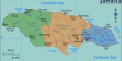 Kat jeyografik nan foto a nan jamaica 