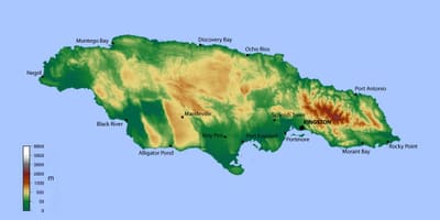 Kat jeyografik nan jamaica elevasyon 