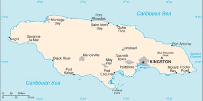 Kat jeyografik nan zòn nan jamaica 